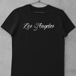 Los Angeles Old School Script Tattoo Shirt, 90's Hip Hop, OG, Retro